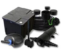 Réservoir de 12 000 litres avec lampe UV de 24 W, pompe de 40 W, tuyau de 25 mètres et skimmer