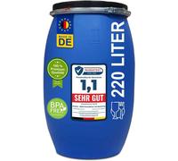 Réservoir de 220 litres, résistant au gel, avec couvercle, pour l'eau, de qualité industrielle, adapté au stockage, résistant aux intempéries et conforme aux normes alimentaires