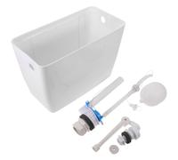 Réservoir de Chasse D’eau à Chaînette, Montage Mural, Blanc | Kit de Remplacement avec Vanne de Remplissage, Flotteur et Matériel, pour Toilettes Existantes en École