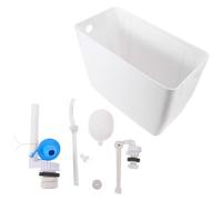 Réservoir de Chasse D’eau à Tirette Mural pour Toilettes Commerciales | Kit de Réparation Complet, Installation Facile, Plastique Blanc, Usage en Sanitaires Publics, Pièces Incluses