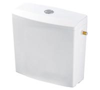 Réservoir de chasse d'eau encastré, 3L/6L, blanc, antibactérien, avec kit de montage inclus