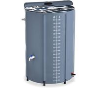 Réservoir de récupération d'eau de pluie - Cuve - Pour l'arrosage du jardin - Conception pliable - 750 litres - Gris foncé
