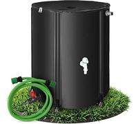 - Réservoir de récupération d'eau de pluie pliable de 1000 litres, avec robinet de vidange, tiges de support en PVC et tuyau d'eau de 2 mètres. - Baril de récupération d'eau de pluie mobile, avec prot