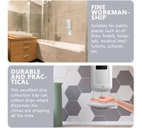 Réservoir de récupération d'eau en plastique blanc ABS, à fixer au mur, panier à linge pour distributeur de savon, lot de 2, avec bac anti-goutte automatique pour salle de bain et cuisine