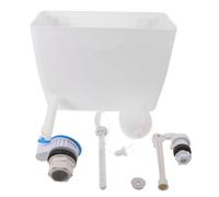 Réservoir de Toilettes à Chaînette Mural Blanc, Kit Complet | Plastique, Usage pour Sanitaires Commerciaux et Usines, Remplacement Ancien Modèle, Maintien du Fonctionnement Lors