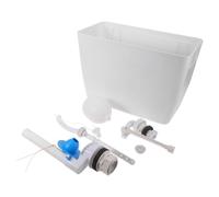Réservoir de Toilettes Mural à Poignée de Tirage, Kit Complet Blanc | Plastique, Valve de Remplissage et Flotteur Inclus, pour Sanitaires Publics et Maintenance Rapide