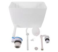 Réservoir de Toilettes Mural Blanc en Plastique, Système à Chaînette | Kit de Remplacement avec Robinet de Remplissage et Flotteur, pour Toilettes Existantes, Usage École et Usine