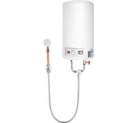 Réservoir d'eau chaude - Chauffe-eau électrique de 50 litres - Acier inoxydable émaillé - 2 kW réglables - Appareil mural ou sur pied - Indice de protection IPX4 - Blanc