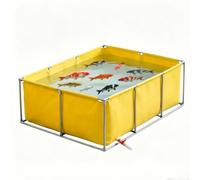 Réservoir d'eau d'aquaculture en Toile épaisse avec Support | Bâche Souple en PVC pour Bassin à Poissons avec Cadre en Acier,Bassin ornemental et réserve d'eau, vanne de vidange
