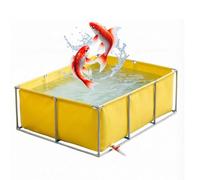 Réservoir d'eau d'aquaculture en Toile épaisse avec Support | Bâche Souple en PVC pour Bassin à Poissons avec Cadre en Acier,Bassin ornemental et réserve d'eau, vanne de vidange