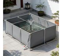 Réservoir d'eau d'aquaculture en Toile épaisse avec Support | Bâche Souple en PVC pour Bassin à Poissons avec Cadre en Acier,Bassin ornemental et réserve d'eau, vanne de vidange