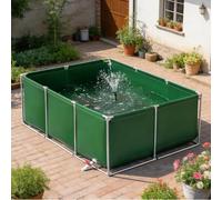 Réservoir d'eau d'aquaculture en Toile épaisse avec Support | Bâche Souple en PVC pour Bassin à Poissons avec Cadre en Acier,Bassin ornemental et réserve d'eau, vanne de vidange