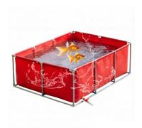 Réservoir d'eau d'aquaculture en Toile épaisse avec Support | Bâche Souple en PVC pour Bassin à Poissons avec Cadre en Acier,Bassin ornemental et réserve d'eau, vanne de vidange