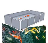 Réservoir d'eau d'aquaculture en Toile épaisse avec Support | Bâche Souple en PVC pour Bassin à Poissons avec Cadre en Acier,Bassin ornemental et réserve d'eau, vanne de vidange