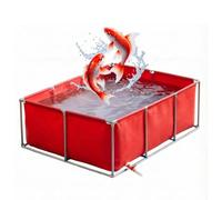 Réservoir d'eau d'aquaculture en Toile épaisse avec Support | Bâche Souple en PVC pour Bassin à Poissons avec Cadre en Acier,Bassin ornemental et réserve d'eau, vanne de vidange