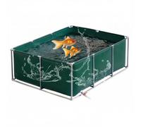 Réservoir d'eau d'aquaculture en Toile épaisse avec Support | Bâche Souple en PVC pour Bassin à Poissons avec Cadre en Acier,Bassin ornemental et réserve d'eau, vanne de vidange
