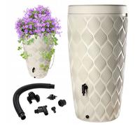 KADAX Réservoir d'eau de pluie, 240 l, Tonneau à eau, Récipient avec robinet, Pot de fleurs, grand modèle