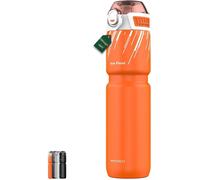 Réservoir d'eau isotherme pour vélo, 0,7 litre, acier chirurgical, sans goût de plastique, rainures profondes/adhérence améliorée pour VTT, grand/petit format 2-en-1, résistant à l'abrasion et aux ray
