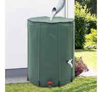 Réservoir d'eau pliable de 500 litres, cuve de récupération d'eau de pluie avec filtre à mailles, comprenant une bâche en PVC, un robinet avec filtre, une valve de trop-plein, un tuyau de jardin et un