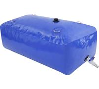 Réservoir d'eau pliable - Stockage d'eau de pluie de 240 litres - PVC - À poser au sol - Avec valve de vidange et raccord pour tuyau - Pour l'eau de pluie et l'eau non potable - Bleu