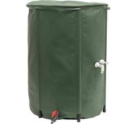 Réservoir d'eau souple et pliable, 500 litres, avec filtre à mailles + 2 robinets – résistant aux intempéries – dimensions : 80 cm de diamètre x 98 cm de hauteur, couleur vert Canada
