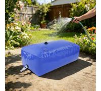 Réservoir d'eau souple moderne bleu de 240 L en PVC avec tuyau d'arrivée d'eau traversant directement le port DescriptionLes réservoirs d'eau classiques sont lourds, non pliables et encombrants. Notre