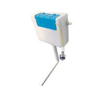 Réservoir d'entrée latérale dissimulée + bouton de chasse d'eau chromé - 3/6 L | Réservoir de toilettes | à utiliser avec des meubles | Bouton chromé fourni | 3/6 L chasse d'eau | Entrée latérale |