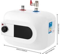 Réservoir électrique de chauffe-eau - 6L, 1500W - Chauffage rapide de l'eau, 220V - Température : 30–65°C - Raccordement d'arrivée d'eau en haut - Blanc