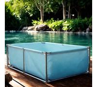 Réservoir portable pour carpes koï en acier durable avec valve de vidange, piscine extérieure en PVC pour jardin, idéal pour la culture de poissons et la croissance des plantes aquatiques