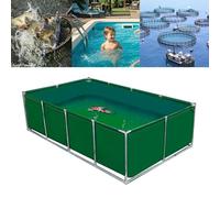 Réservoir portable pour carpes koï en acier durable avec valve de vidange, piscine extérieure en PVC pour jardin, idéal pour la culture de poissons et la croissance des plantes aquatiques