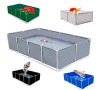 Réservoir portable pour carpes koï en acier durable avec valve de vidange, piscine extérieure en PVC pour jardin, idéal pour la culture de poissons et la croissance des plantes aquatiques