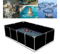 Réservoir portable pour carpes koï en acier durable avec valve de vidange, piscine extérieure en PVC pour jardin, idéal pour la culture de poissons et la croissance des plantes aquatiques
