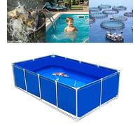 Réservoir portable pour carpes koï en acier durable avec valve de vidange, piscine extérieure en PVC pour jardin, idéal pour la culture de poissons et la croissance des plantes aquatiques