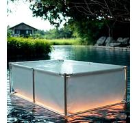 Réservoir portable pour carpes koï en acier durable avec valve de vidange, piscine extérieure en PVC pour jardin, idéal pour la culture de poissons et la croissance des plantes aquatiques