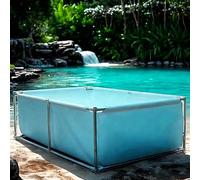 Réservoir portable pour carpes koï en acier durable avec valve de vidange, piscine extérieure en PVC pour jardin, idéal pour la culture de poissons et la croissance des plantes aquatiques