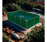 Réservoir portable pour carpes koï en acier durable avec valve de vidange, piscine extérieure en PVC pour jardin, idéal pour la culture de poissons et la croissance des plantes aquatiques