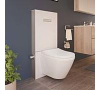 Réservoir sur pied VitrA Vitrus 770-5770-01, façade en verre blanc, 3/6 l, pour WC suspendus avec fonction bidet, avec robinetterie