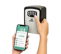RESET-104 Coffre à clés Bluetooth - résistant aux intempéries, IPX5 hydrofuge, boîtier métallique robuste, clavier rétroéclairé, code par défaut 6 chiffres, modifiable en 8-10, usage extérieur