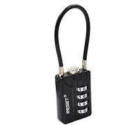 RESET-200 Cadenas à 4 chiffres, câble 10 cm, diamètre 3 mm, haute sécurité, adapté pour casiers, bagages, étuis d'armes, boîtes à outils, casques, pack de 1