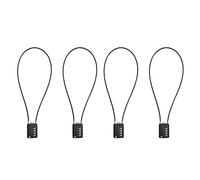 RESET-200 (lot de 4) Cadenas à combinaison à 4 chiffres avec câble flexible, serrure de 50 cm (20 pouces) de long, câble de 3 mm de diamètre pour couvercle de poubelle, casier, armoire, bagages