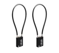 RESET-204 Cadenas à câble avec code à 4 chiffres, 30 cm, 2 pièces, noir | Deux cadenas indépendants à codes distincts; câble de 30 cm pour des distances intermédiaires.