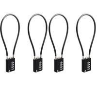 RESET-204 Cadenas à câble avec code à 4 chiffres, 30 cm, 2 pièces, noir (Lot de 2)