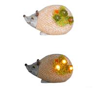 Resin Animal Solar Light Hedgehog Warm White LED(CiW) | Realistic hedgehog design, warm white LED, auto sensor, resin material, 17x6x9.3cm size