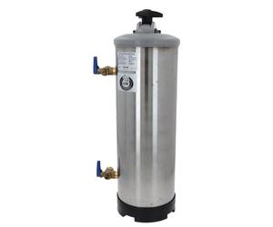 Résine échangeuse d'ions manuelle DVA LT16, raccordement 3/4", avec 2 vannes. Capacité du réservoir : 16 litres. Quantité de résine : 11,2 litres