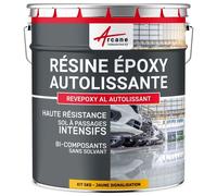 Résine Époxy Sol Autolissante Carrelage et Béton 5 kg Jaune Signalisation | Autolissante pour Sols Carrelage et Béton à Passage Intensif, Haute Résistance Chimique et Mécanique - Arcane Industries