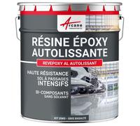 ARCANE INDUSTRIES Résine epoxy, autolissante, Peinture pour Sol : déco, intérieure, Atelier, Effet Miroir - 25 kg Gris Basalte - RAL 7012