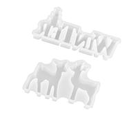 Résine époxy compatible cerf silicone hiver lettre silicone, C | Silicone de qualité alimentaire pour la fabrication de savon, moules en silicone en forme de cerf de Noël