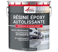 ARCANE INDUSTRIES Résine epoxy, autolissante, Peinture pour Sol : déco, intérieure, Atelier, Effet Miroir - 25 kg Gris Basalte - RAL 7012
