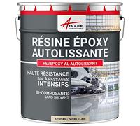ARCANE INDUSTRIES Résine epoxy, autolissante, Peinture pour Sol : déco, intérieure, Atelier, Effet Miroir - 25 kg Ivoire Clair - RAL 1015