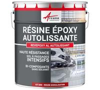 Résine Époxy Sol Autolissante Carrelage et Béton 5 kg Rouge signalisation | Autolissante pour Sols Carrelage et Béton à Passage Intensif, Haute Résistance Chimique et Mécanique - Arcane Industries